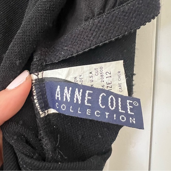 Vintage Anne Klein Classic Swim One Piece Belted Bathing Suit Black Size 12 - Picture 9 of 10